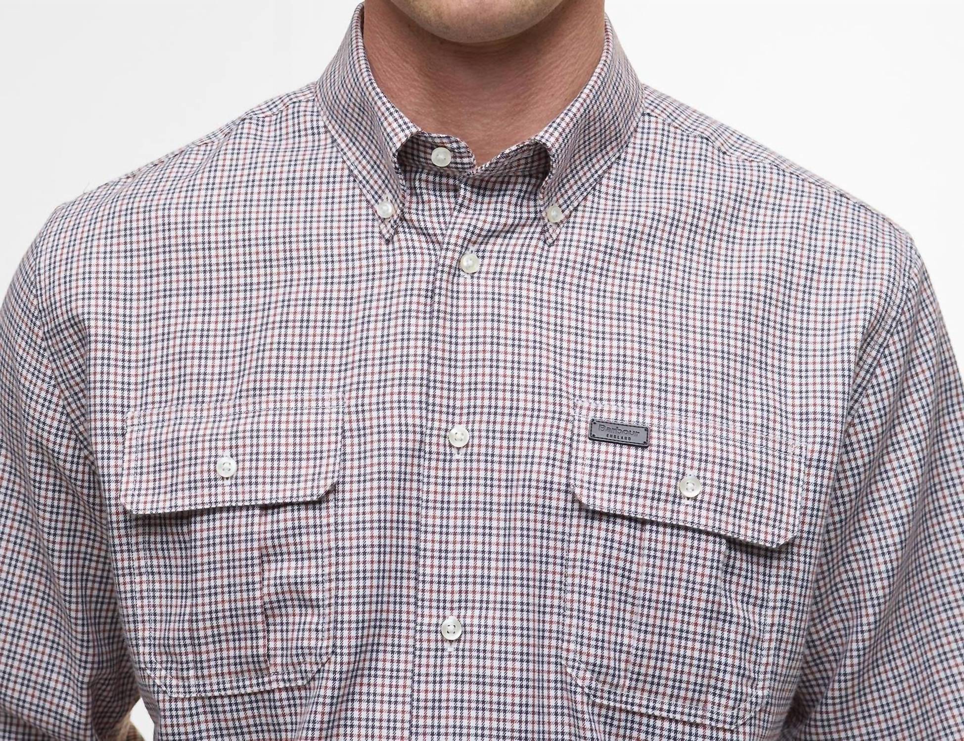 Barbour Fenn Gingham Shirt in fired brick - men's shirt - alternate view