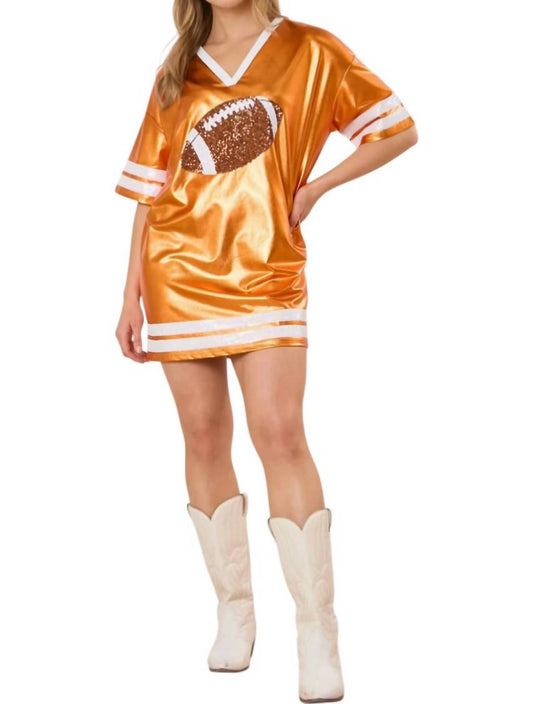 Fantastic Fawn - Football Sequins Embroidery Jersey Dress