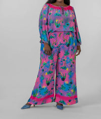 La Fuori - FLORAL PURPLE PANTS