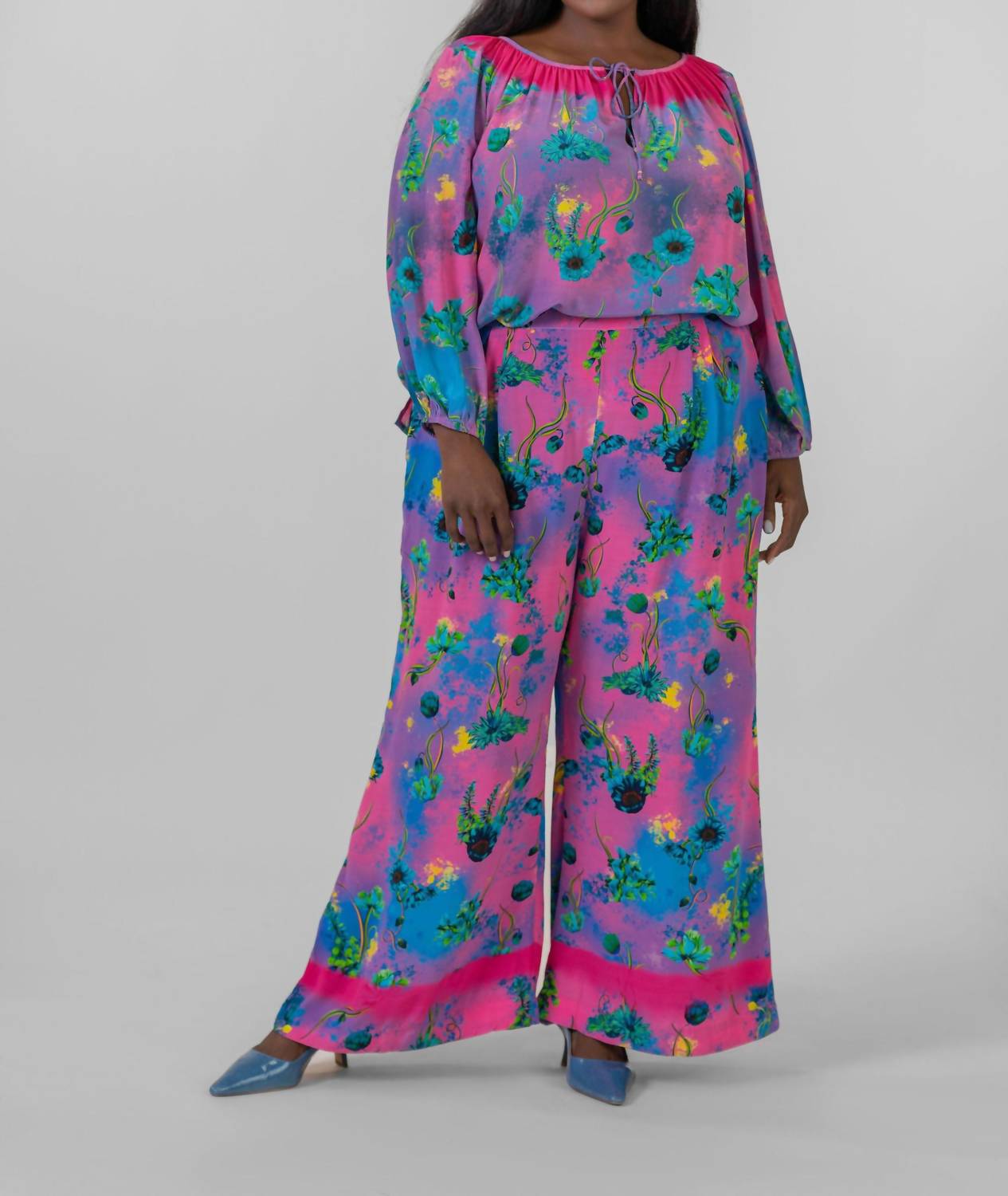 La Fuori - FLORAL PURPLE PANTS