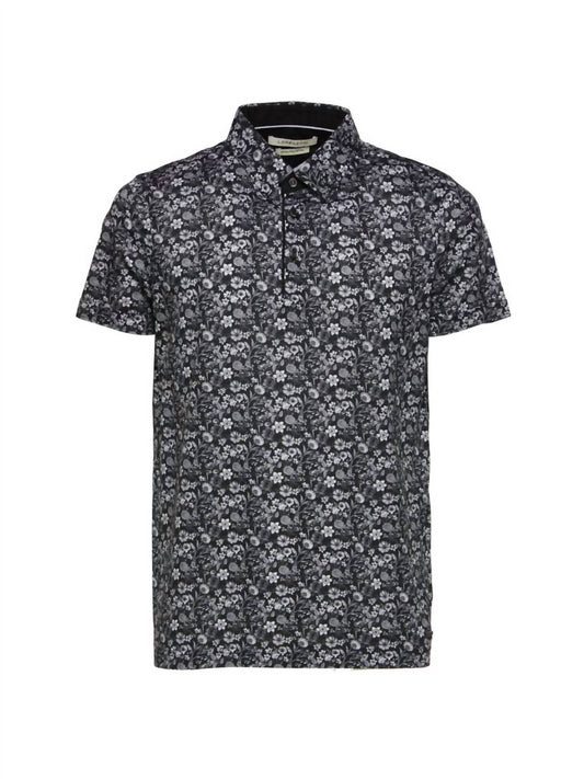 Lorenzoni - Black/Gray Floral Polo