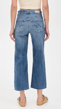 AG Jeans Saige Wide Leg Crop Jeans in 16 years postcard - women's jeans - detail view