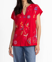 Johnny Was - LOULIA EASY PANELED V‑NECK TEE