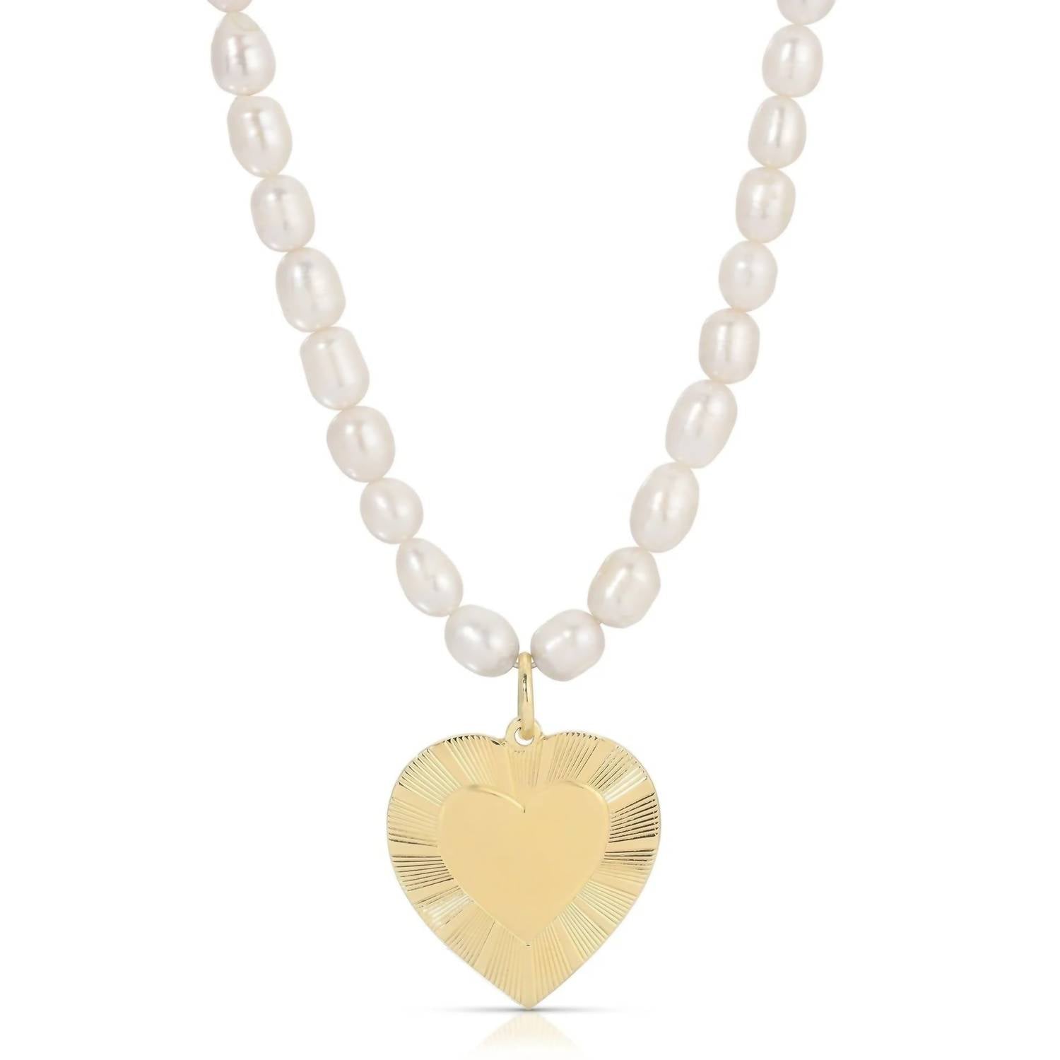 Eklexic - Women's Pearl & Hildegard Pendant Necklace