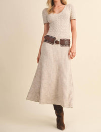 Klesis - Cable Knit Midi Sweater Dress