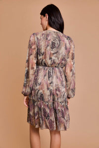 GILLI Chloe Shimmer Dress in floral - women's dress - alternate view