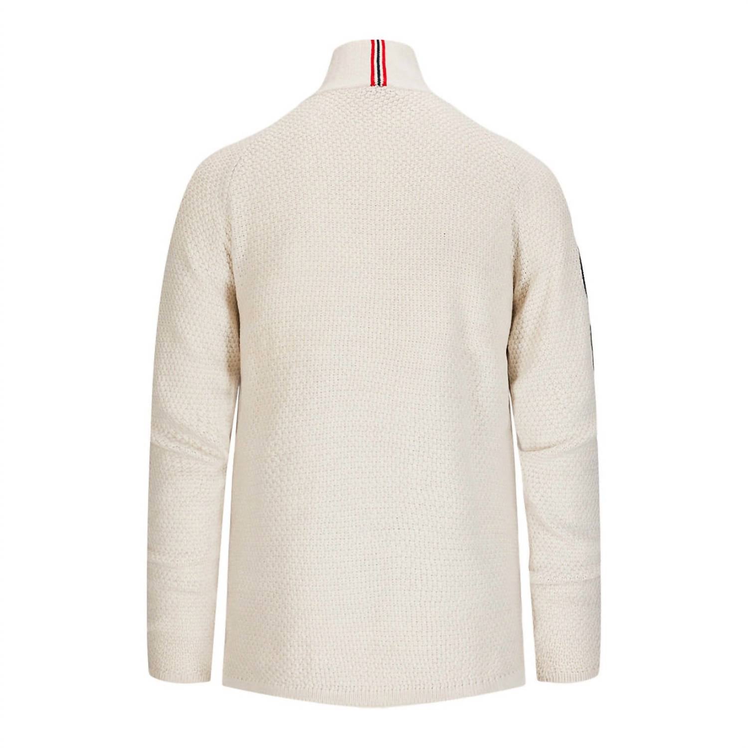AMUNDSEN Men's Boiled Ski Sweater in oatmeal - men's sweater - alternate view