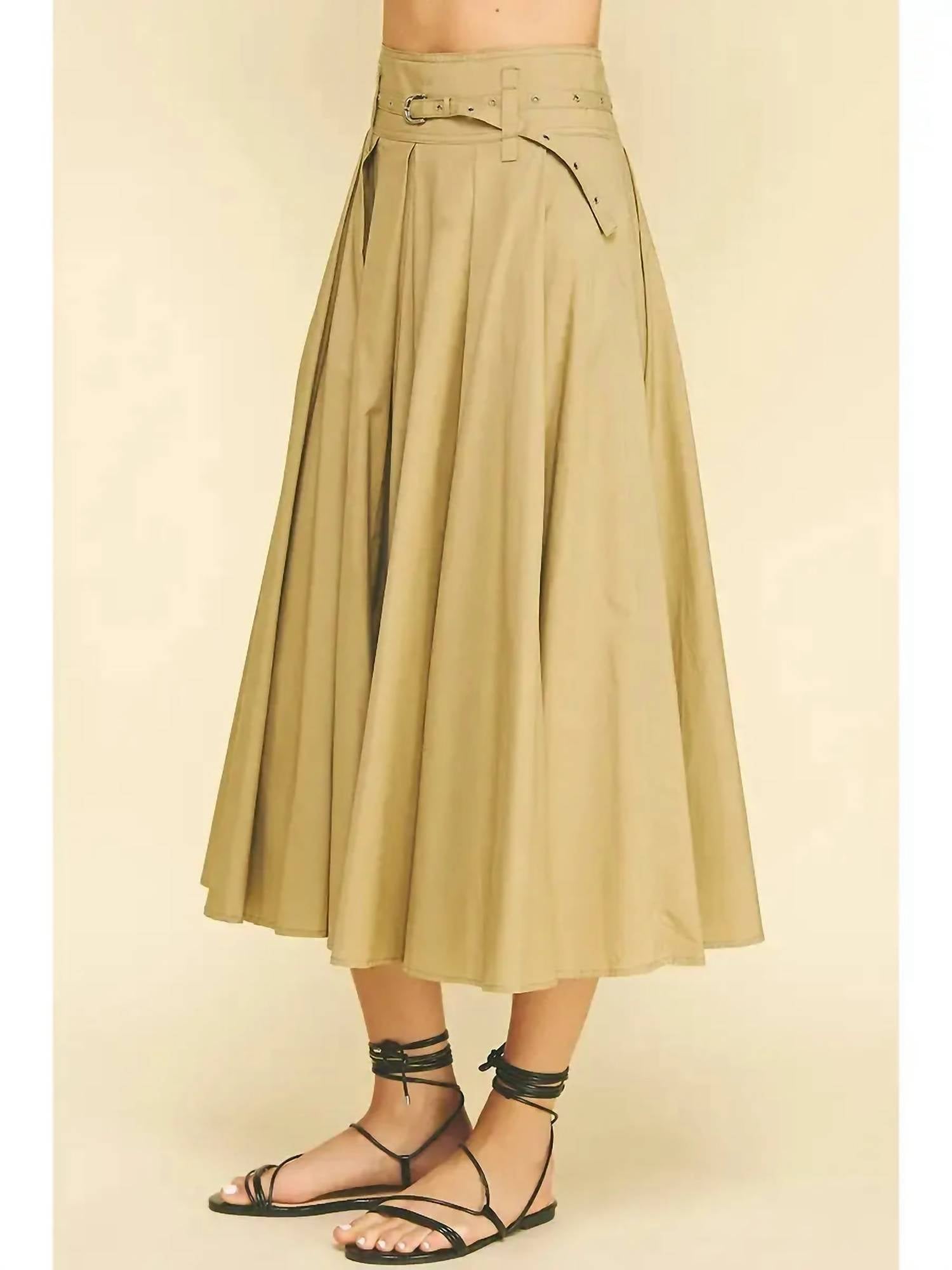 Pinch - Pleated A Line Midi Skirt