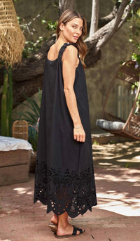 Paparazzi - Pearl Strap Eyelet Maxi Dress