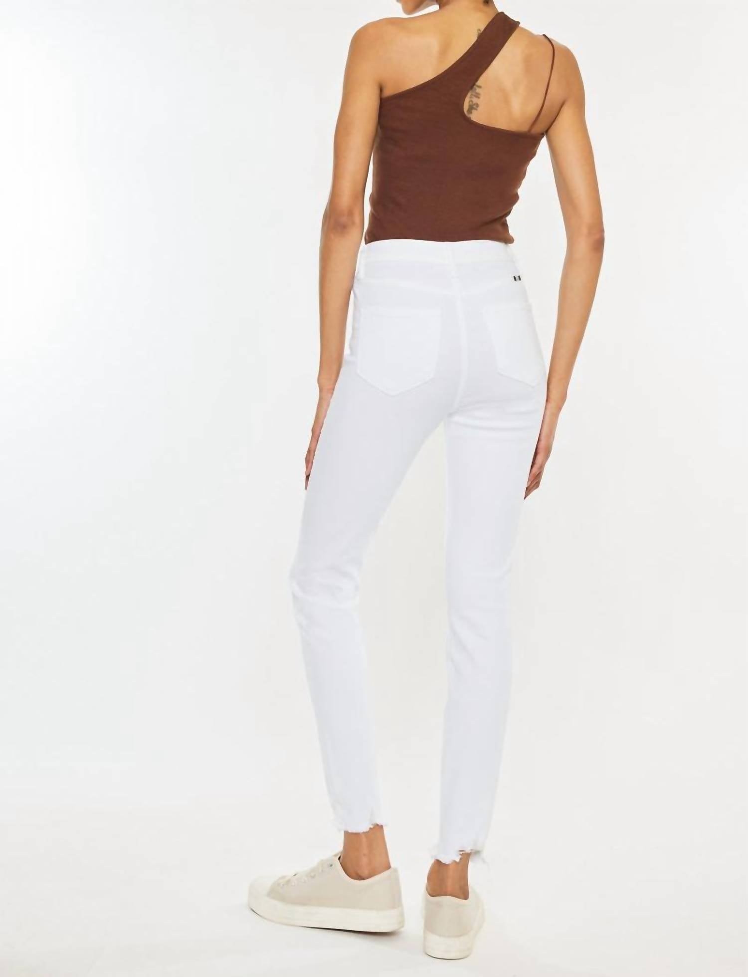 Kancan - High Rise Button Fly Distressed Super Skinny Jeans