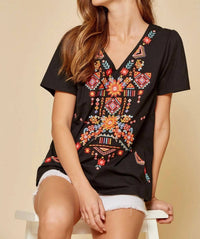 Andree By Unit - Geometric Embroidered Top