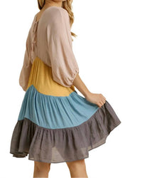 Umgee - Balloon Sleeve Tiered Dress