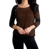 French Kyss - Crochet Three Quarter Sleeve Top