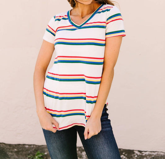 Double Rainbow Striped Top