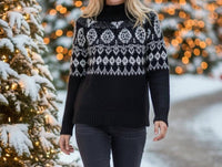 LUCKY BRAND Knit Sweater in black and white - women's sweater