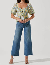 ASTR Clairemont Top in yellow - women's blouse - alternate view