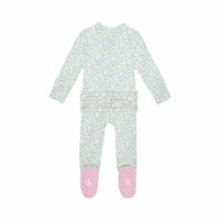 Posh Peanut - Baby Girls Ruffled Zippered Footie