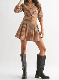 Mint Exclusives - Leanne Striped Collared Shirt Dress