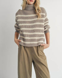 Sadie & Sage - Aki Turtleneck Striped Sweater