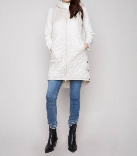 Charlie B - Pearlized Long Hooded Vest