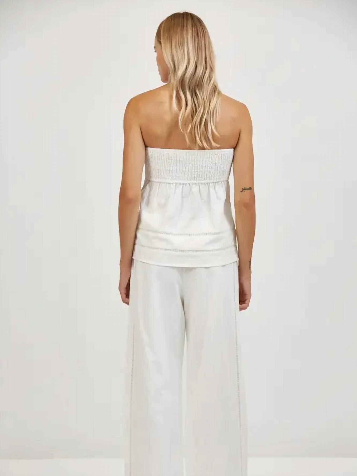 A.Ren - Elise Linen Strapless Top