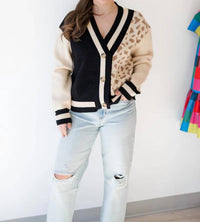 Thml - Leopard Knit V-neck Cardigan
