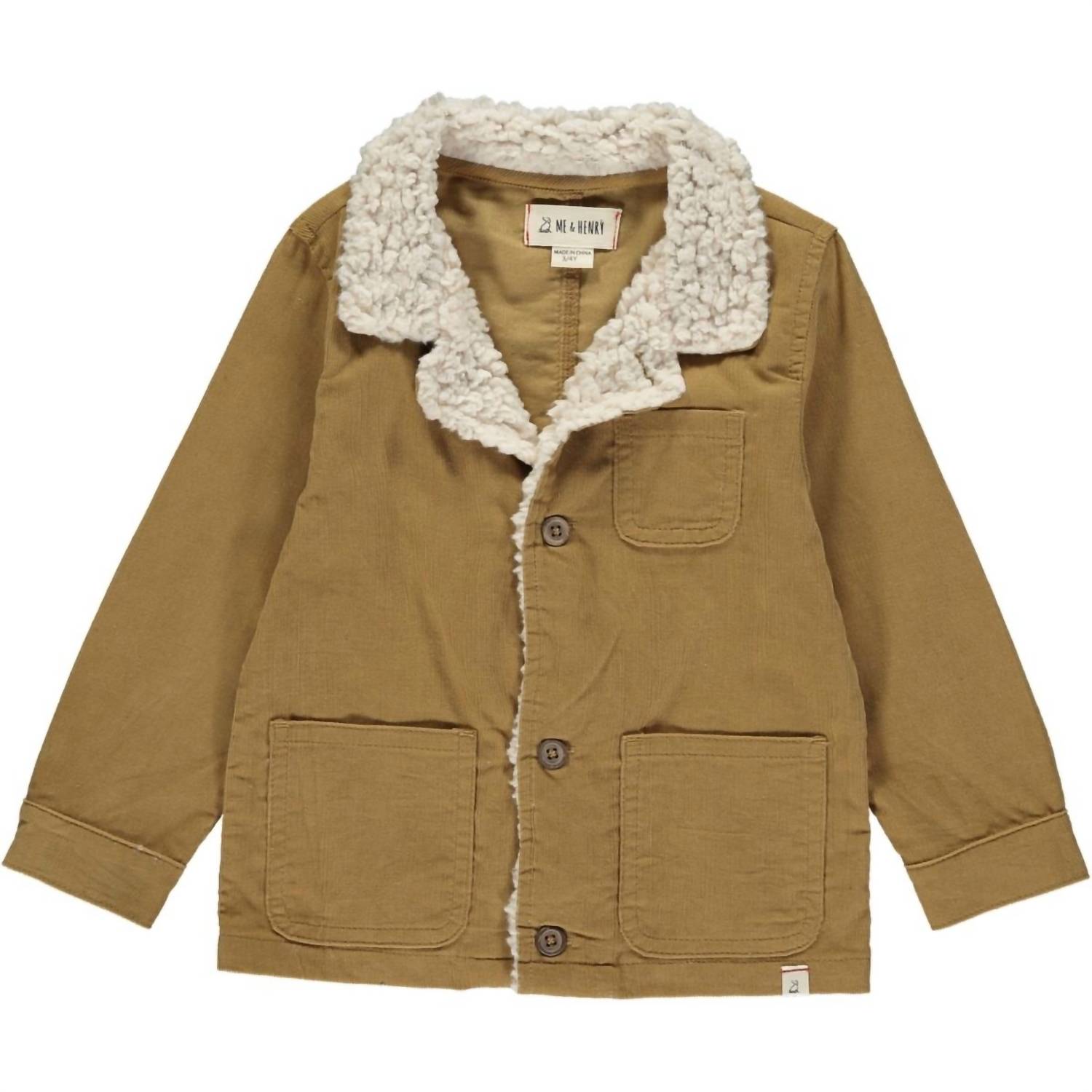 ME & HENRY Kids Cord Long Sleeve Jacket in brown - item - detail view