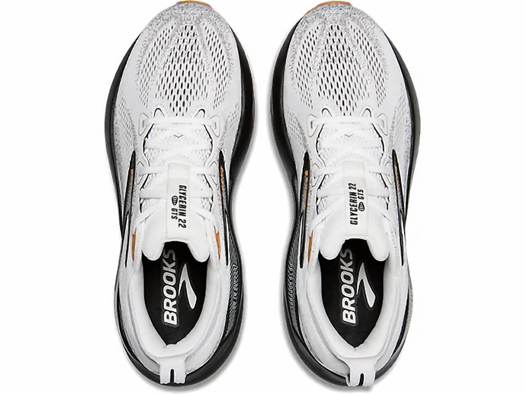 BROOKS Men's Glycerin Gts 22 Running Shoes in white grey black 2 - men's shoe - view 4