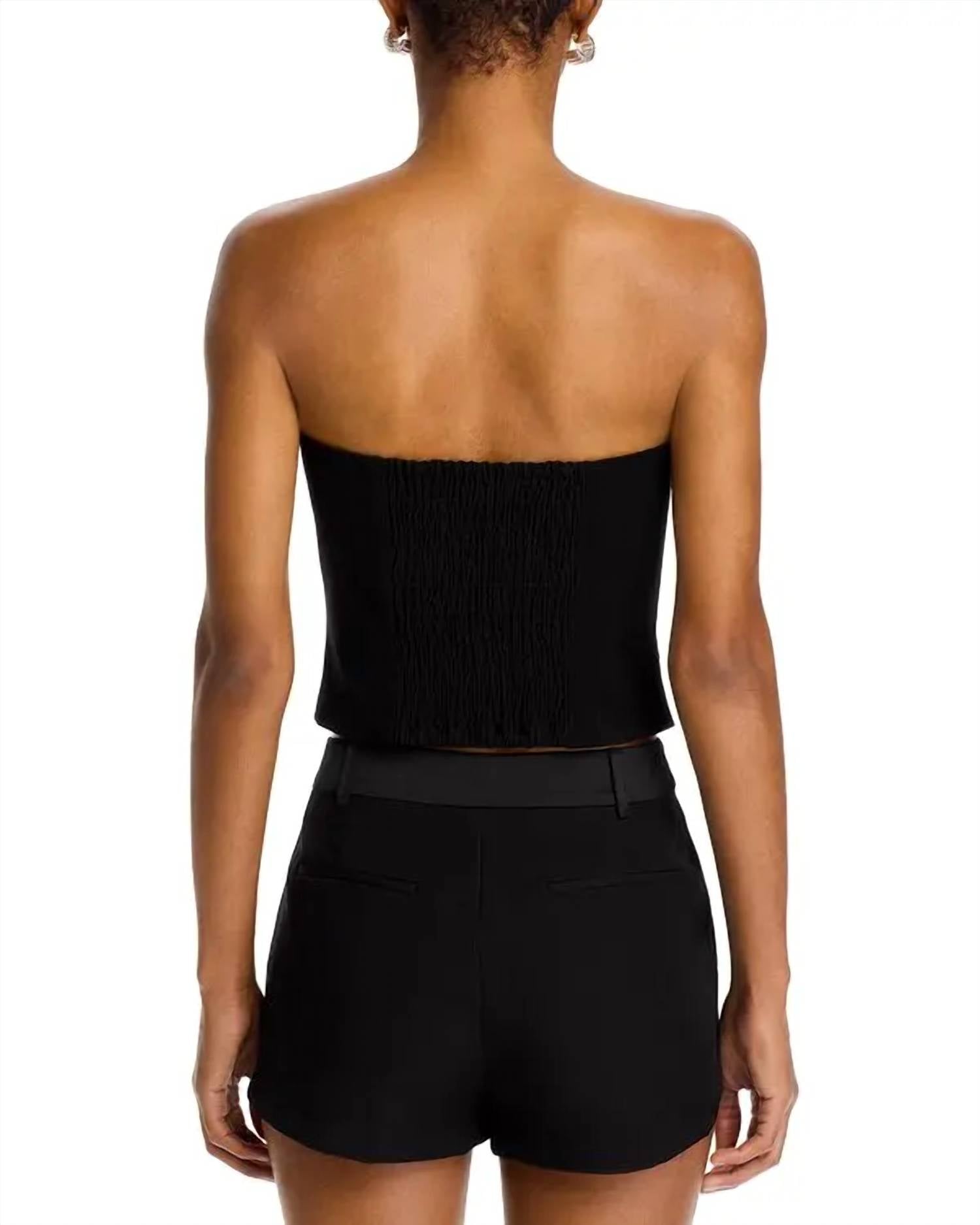 STEVE MADDEN Adare Bustier Top in black - women's blouse - detail view