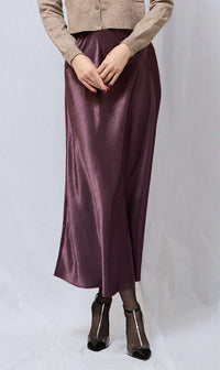 Lucy Paris - Satin Midi Skirt