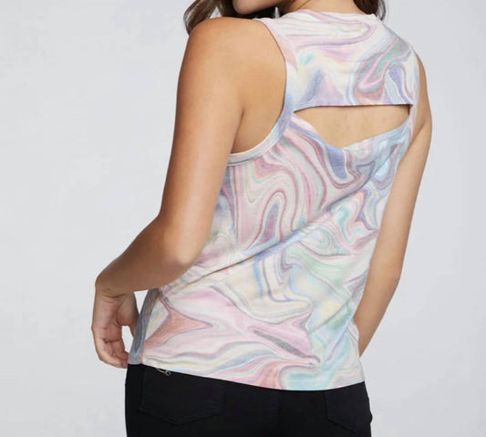 RPET VINTAGE JERSEY SLIT BACK HI LO MUSCLE TANK