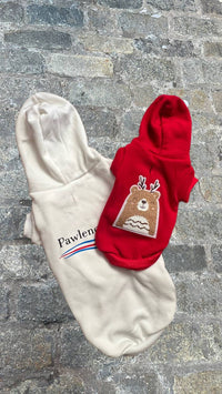 Bark Fifth Avenue Pawlenciaga Pet Drawstring Hoodie in ecru - item - alternate view