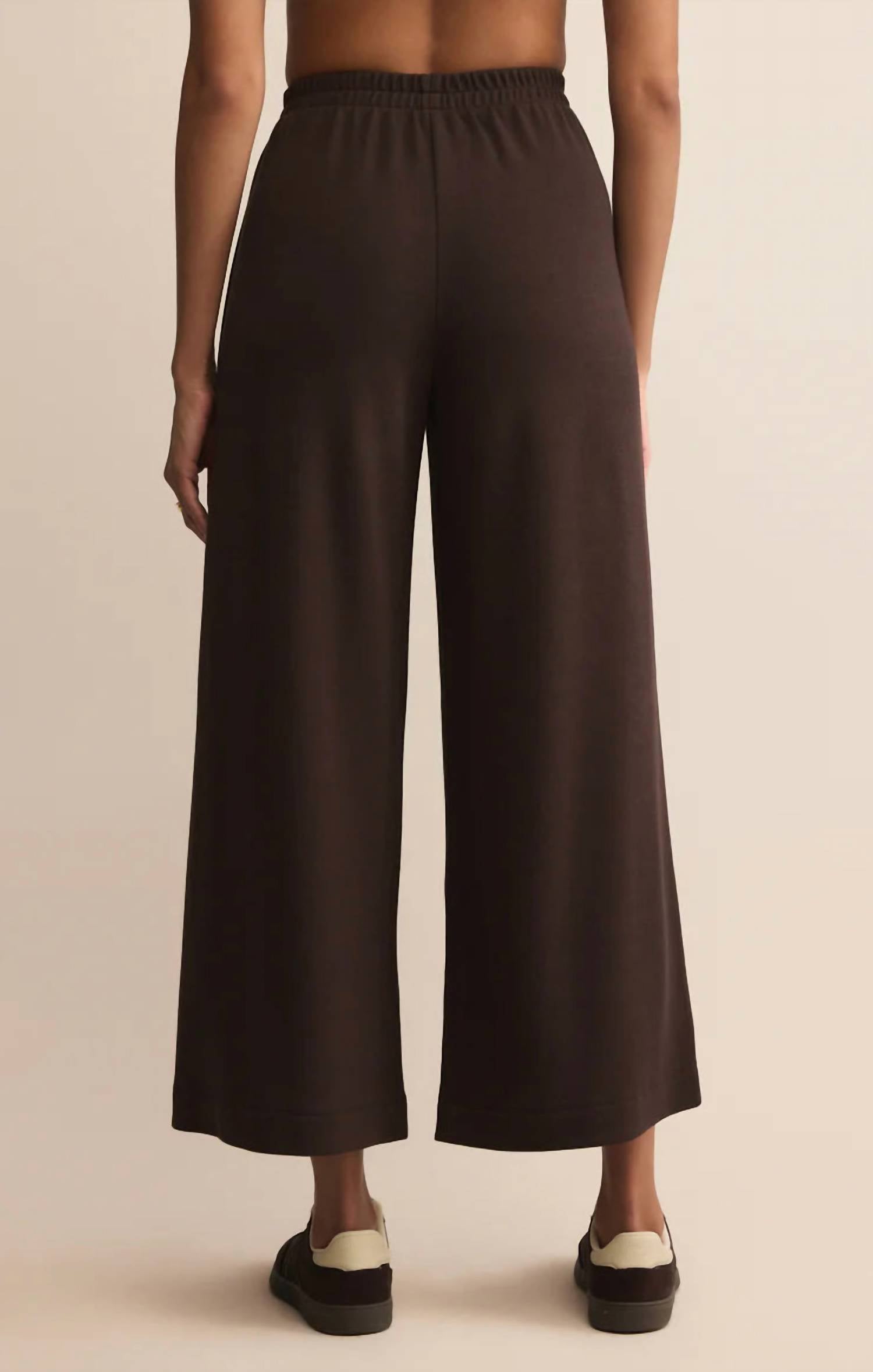 Z Supply Scout Luxe Rib Wide Leg Pants in brown - women's pants - view 4