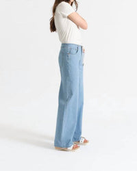 DAZE Madison Wide Leg Denim in blue - women's pants - detail view
