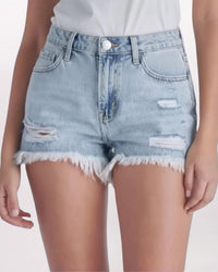 Hidden - Sofie High Rise Fray Hem Mom Shorts