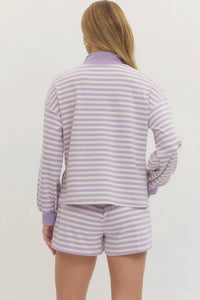 Entro - Stripe Lounge Pullover Top