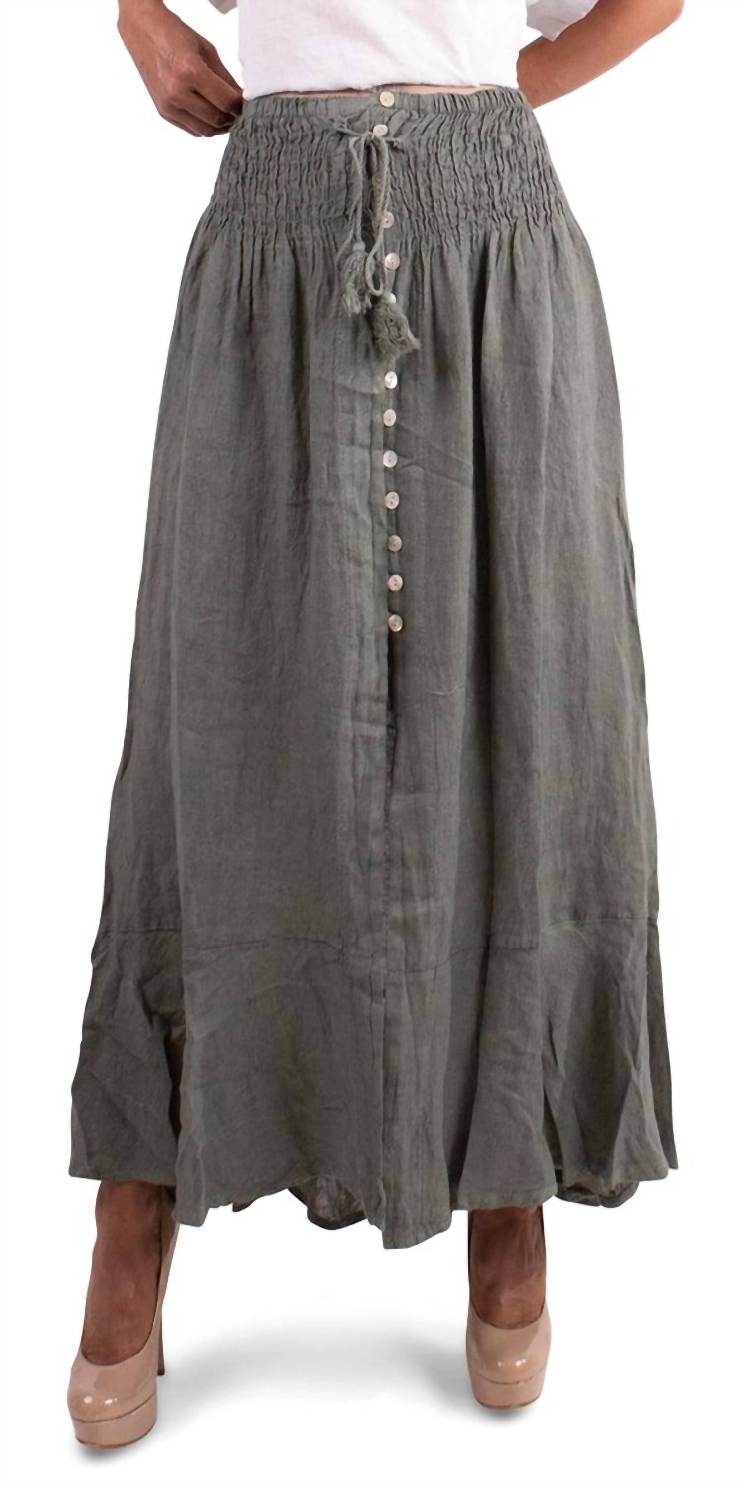 Gigi Moda - Magdalena Linen Maxi Skirt