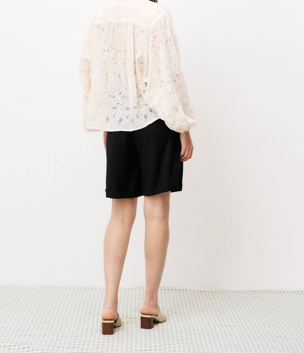 FRNCH Martine Bermuda Short in noir - women's shorts - detail view