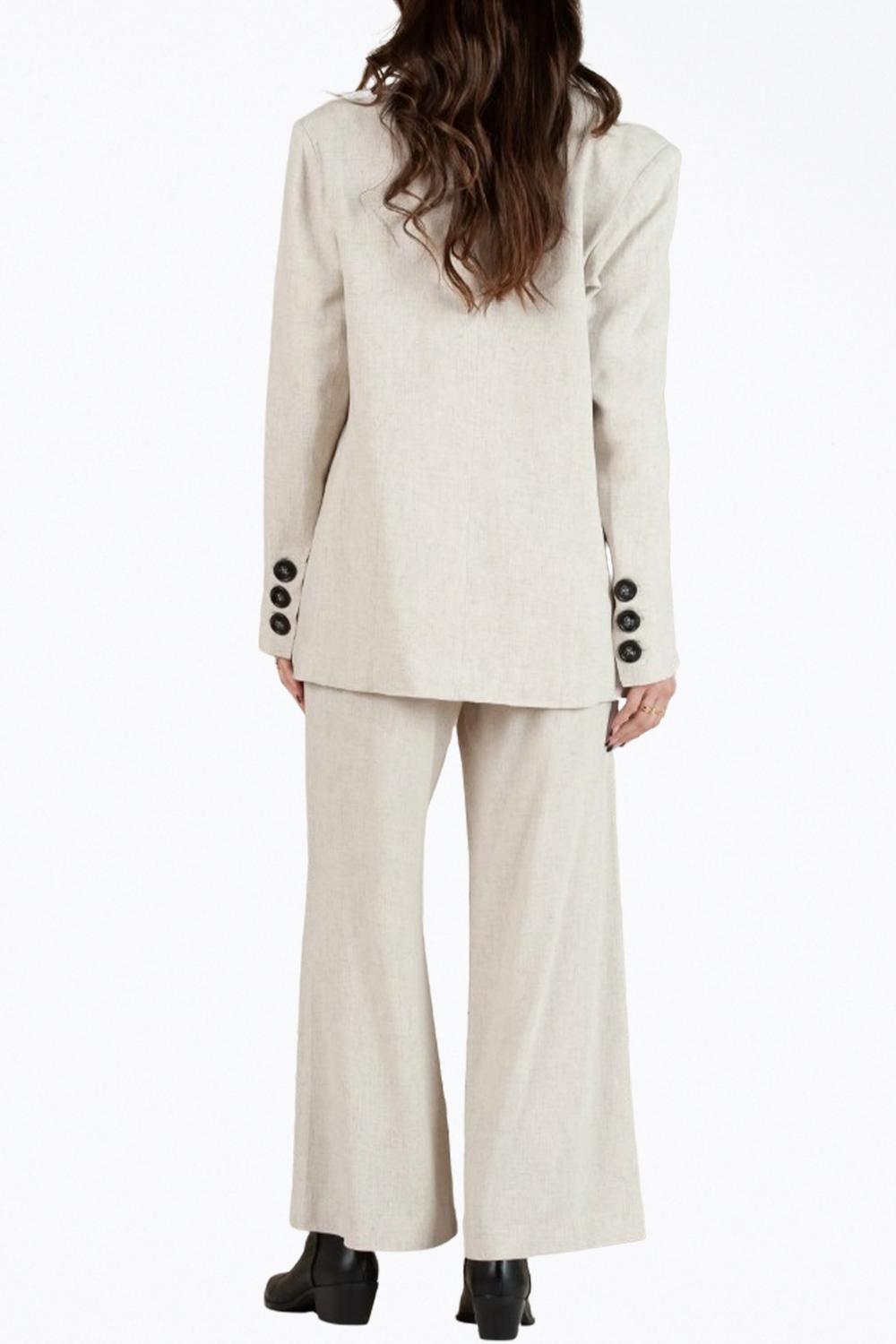 OVERSIZED SINGLE-BREASTED LINEN-BLEND BLAZER