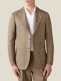 Luca Faloni Men’s Linen Blazer in brown - men's jacket