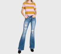 Petra153 Distressed Mid Rise Flare Jeans in piper - women's jeans - view 5