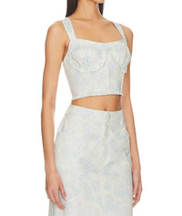 For Love & Lemons - Chantal Denim Corset Top