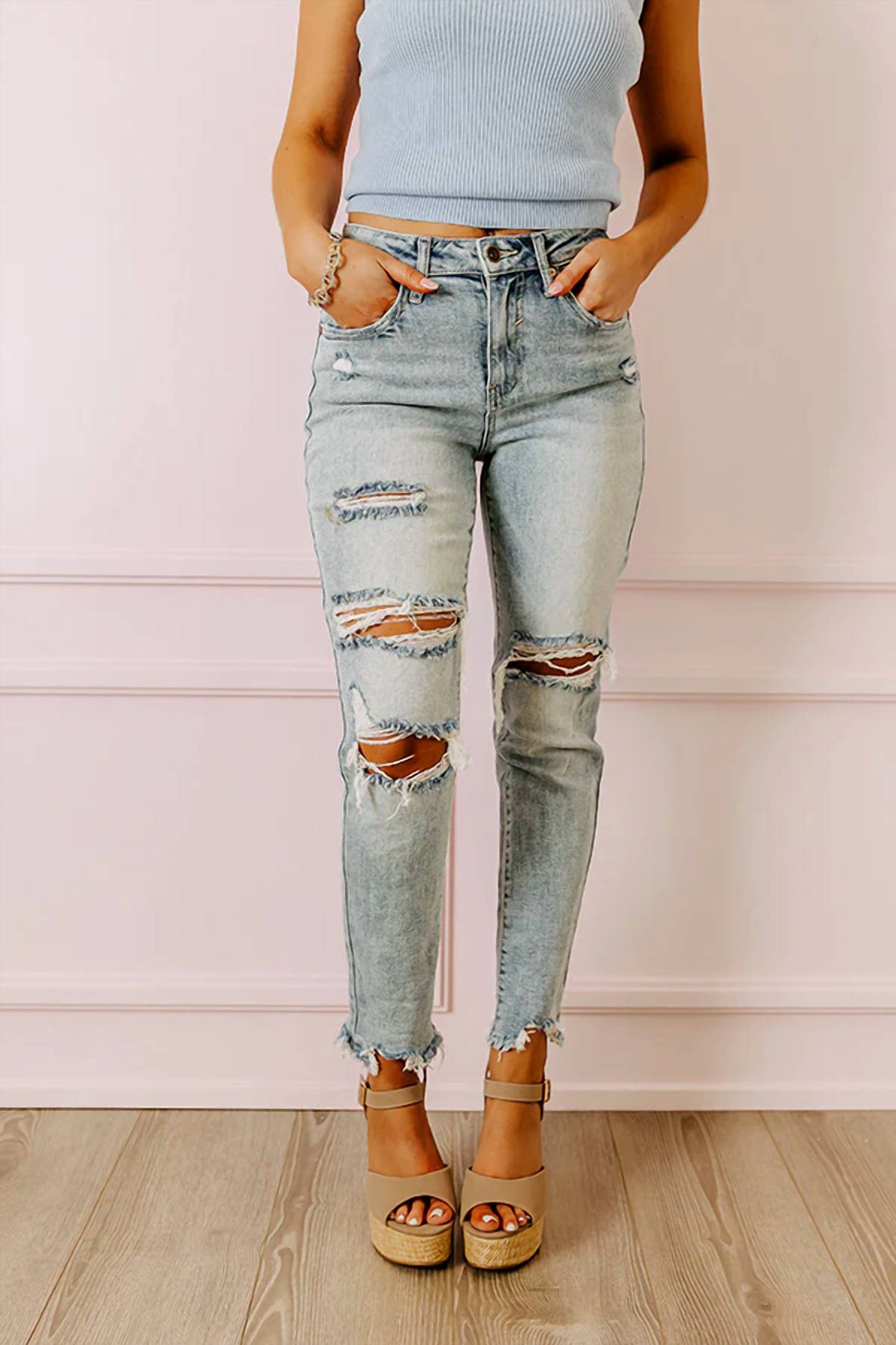 Special A - Cely High Waist Distressed Jeans