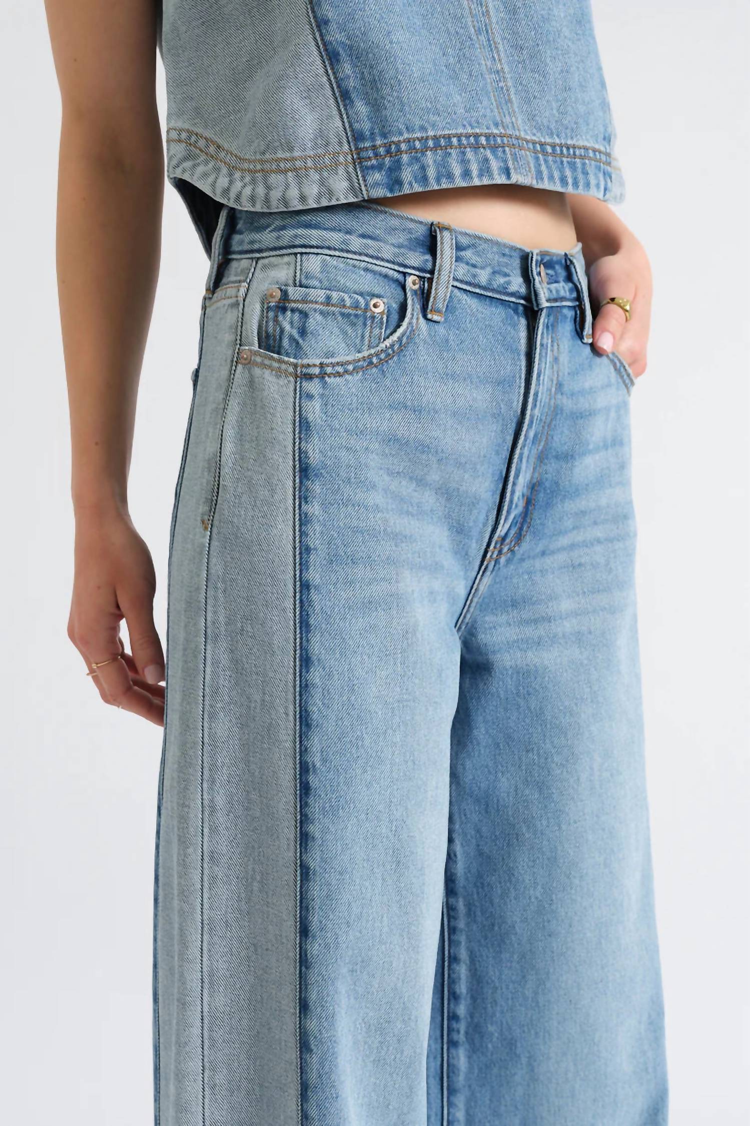 Daze - Wanderer Mid Rise Palazzo Jeans