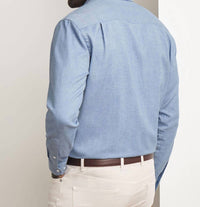 PETER MILLAR Brixen Italian Flannel Shirt in rain cloud - men's shirt - detail view