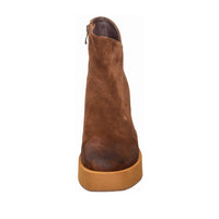 Antelope Women's Side Zip Suede Platform Ankle Boots in chocolate - women's shoe - alternate view