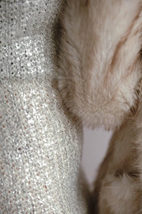 So Me Mindy Metallic Holiday Sweater Dress in silver - women's dress - alternate view