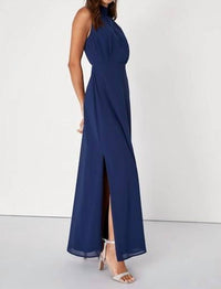Lulus - Classic Elegance Chiffon Sleeveless Mock Neck Maxi Dress