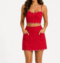 Pretty Follies - Kloe Scallop Top And Skirt Set