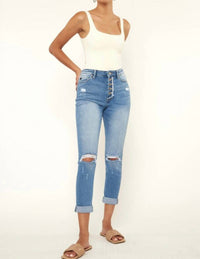Kancan - The Serena Cuffed High-rise Mom Jeans